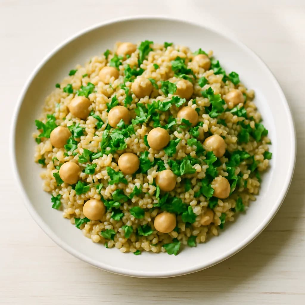 Bulgur z ciecierzycą i natką