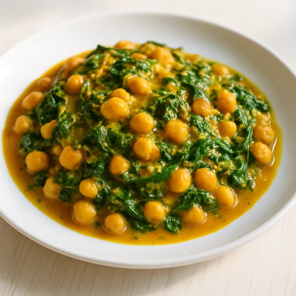 Curry z ciecierzycy i szpinaku