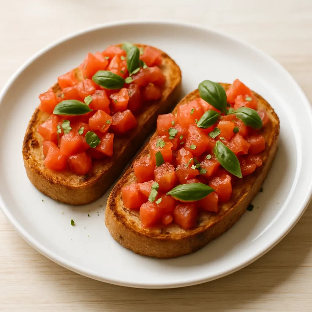 Grzanki z pomidorem i bazylią