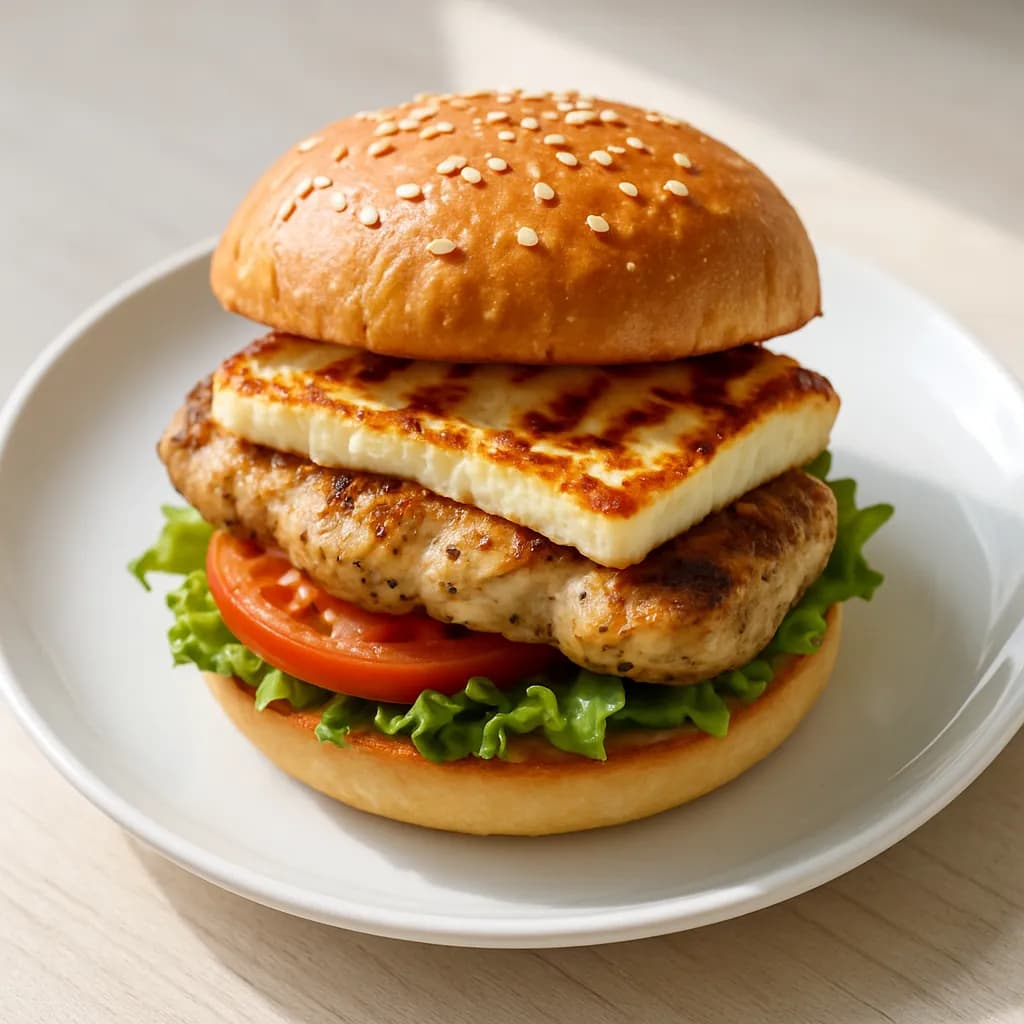 Halloumi kurczak burger