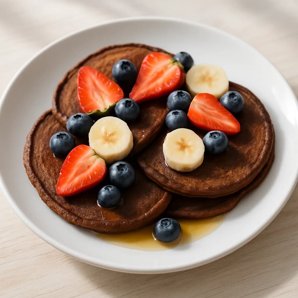 Kakaowe pancakes z owocami