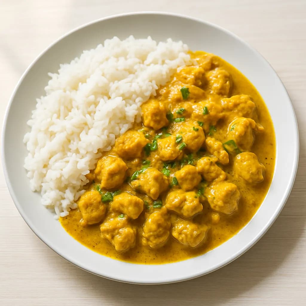 Kurczak curry z ryżem