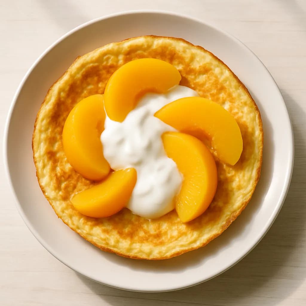 Omlet z brzoskwiniami i jogurtem