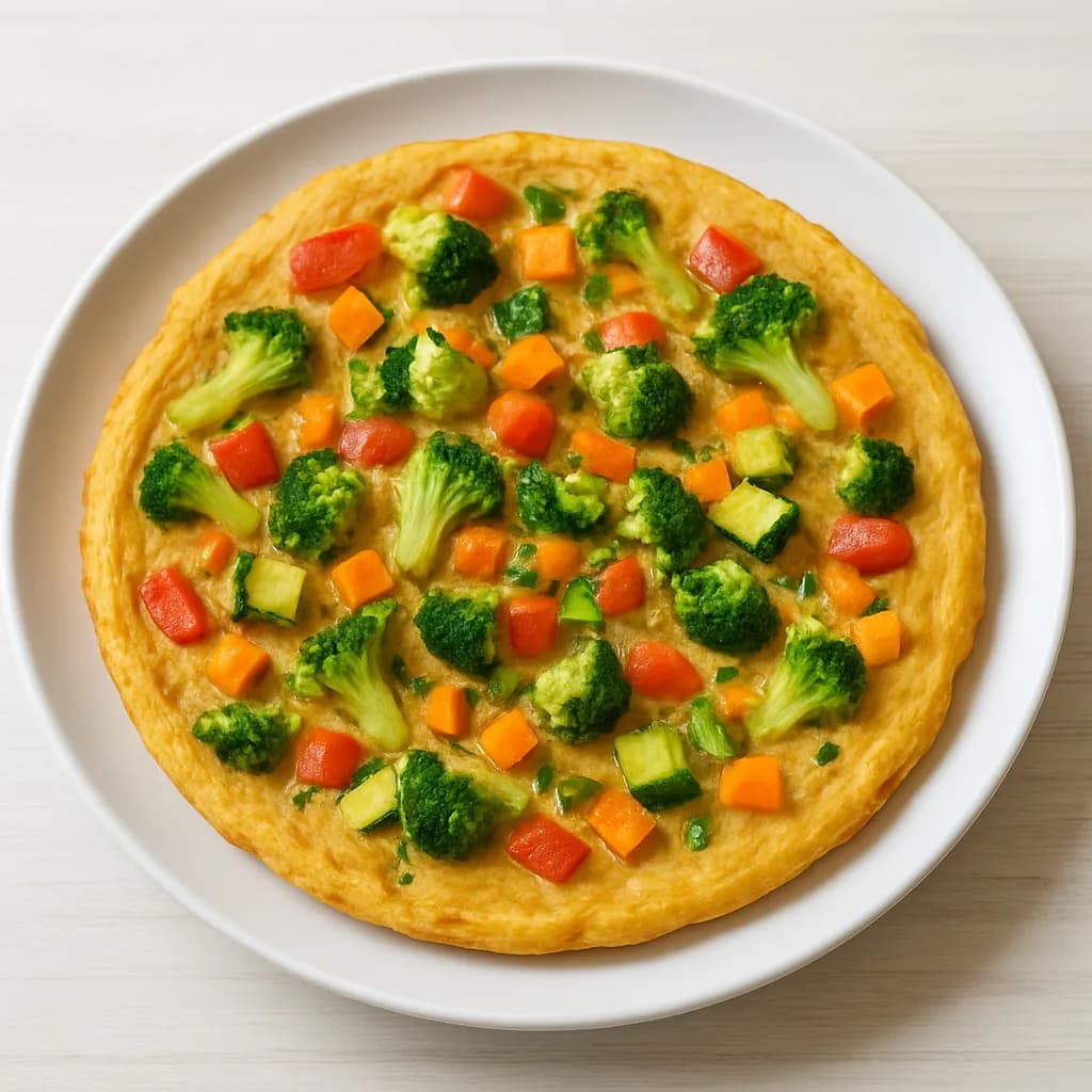Omlet z mąki z ciecierzycy i warzyw
