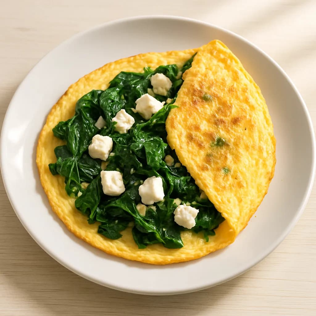 Omlet ze szpinakiem i serem feta