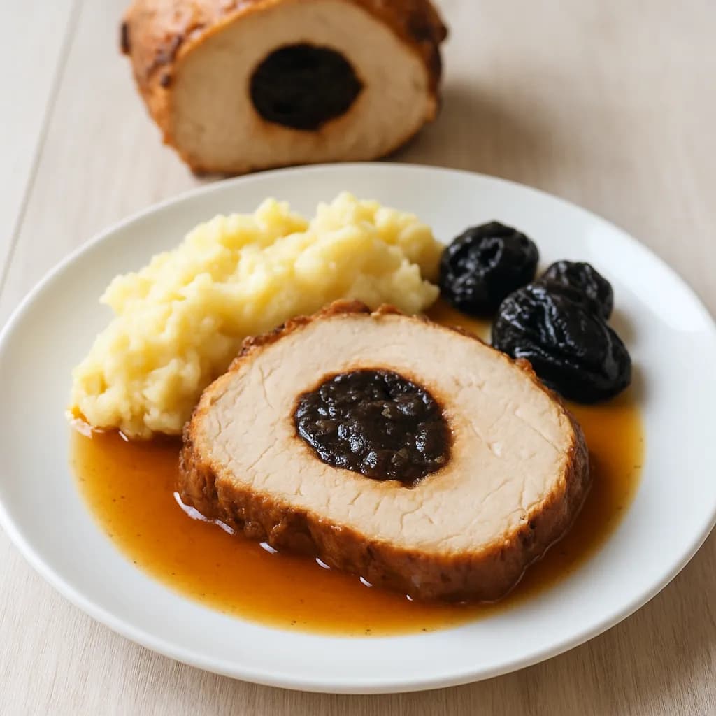 Pieczony schab ze śliwką