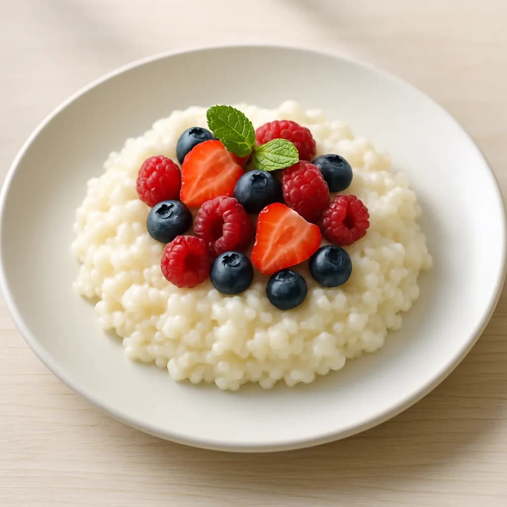 Pudding ryżowy z owocami