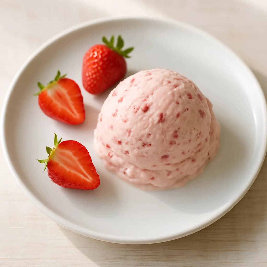 Wysokobiałkowe lody truskawkowe