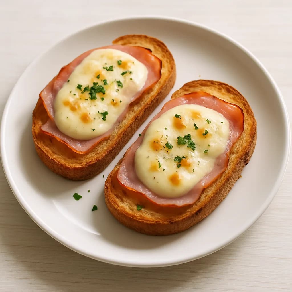 Grzanki z szynką i mozzarellą
