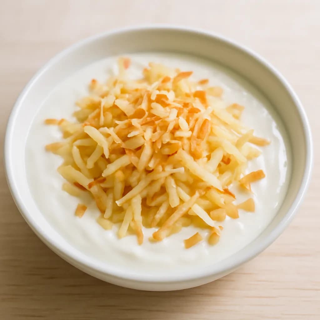Jogurt z wiórkami kokosowymi i jabłkiem