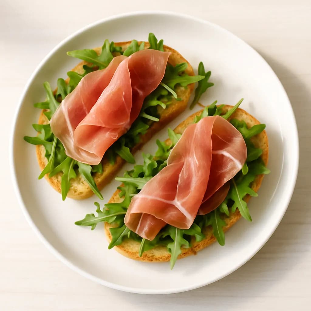 Kanapki z szynką parmeńską i rukolą