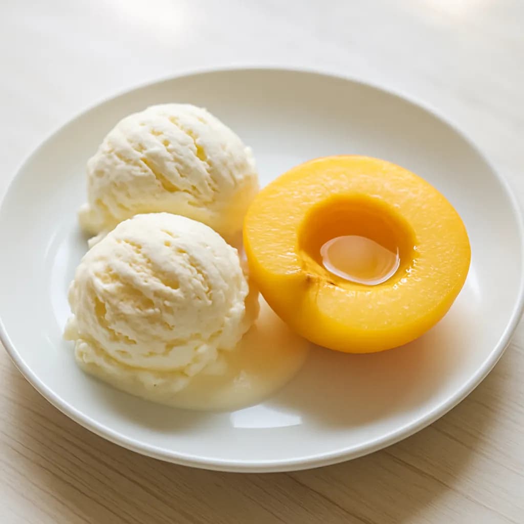 Lody waniliowe z brzoskwinią