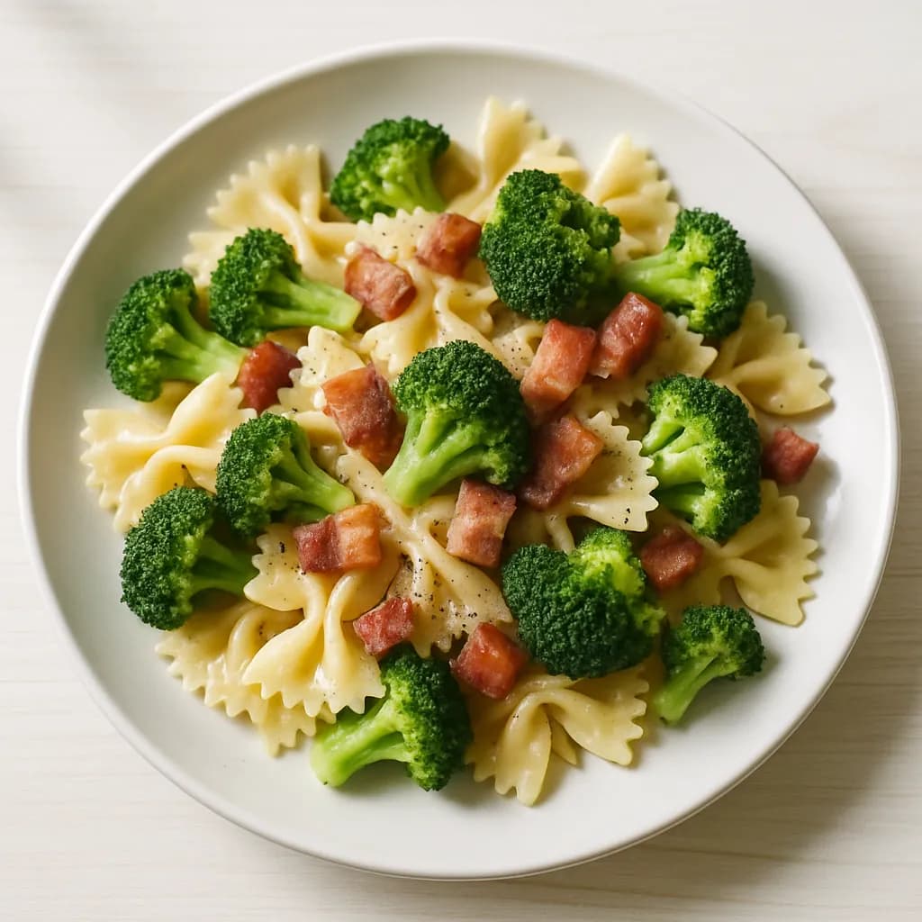 Makaron z brokułem i boczkiem