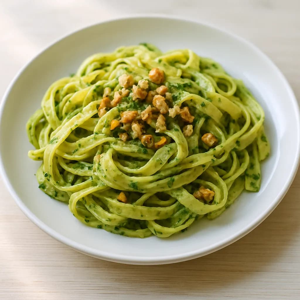 Makaron z pesto i orzechami