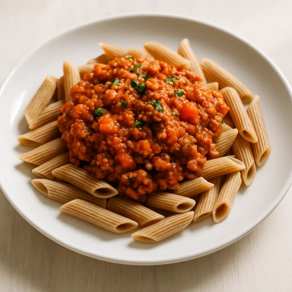 Sos bolognese z makaronem pełnoziarnistym