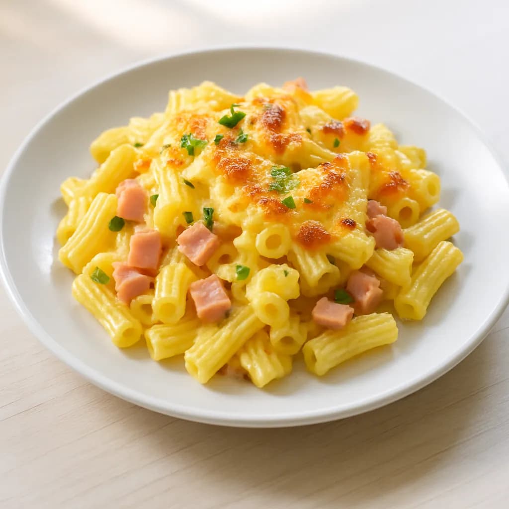 Zapiekanka makaronowa z szynką